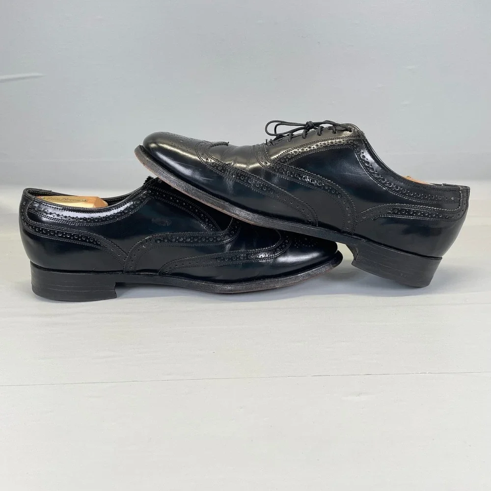 Florsheim Imperial Wingtip Oxford Shoes Mens Size 10 D Black Leather Lace Up